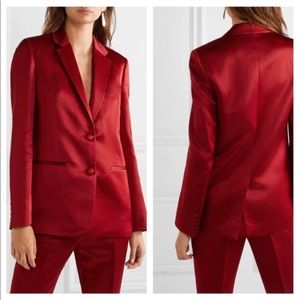 NWT!! Helmet Lang Red Satin Runway Dress Blazer!